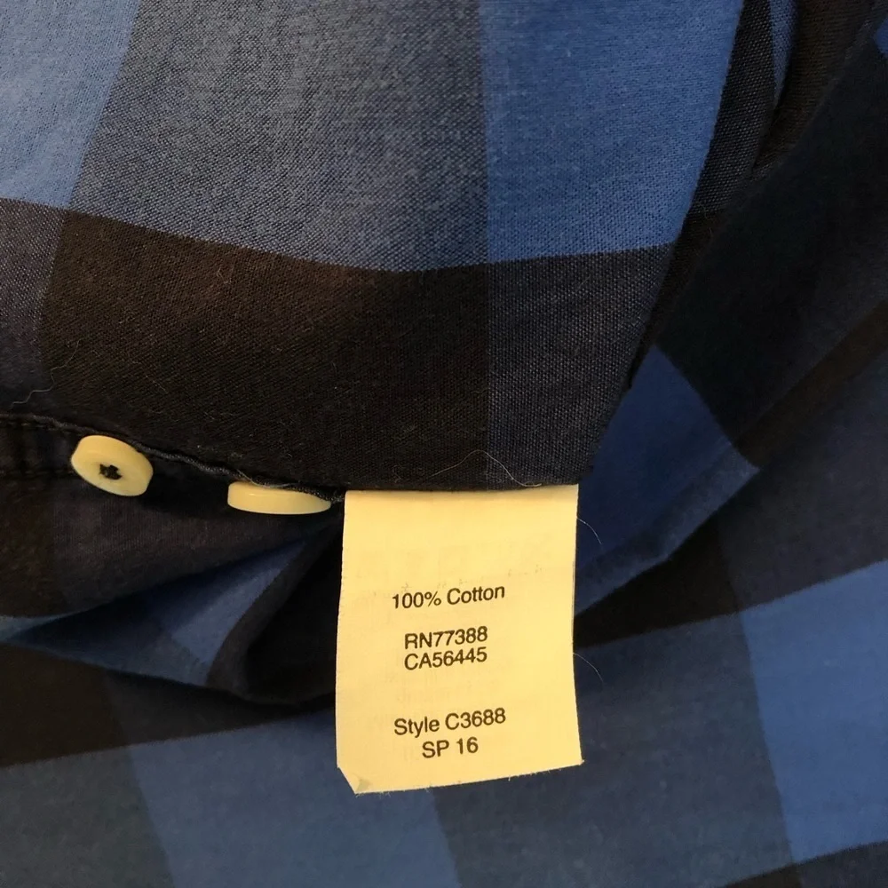 J Crew Men's Blue Plaid Long Sleeve Shirt Size M (Slim)